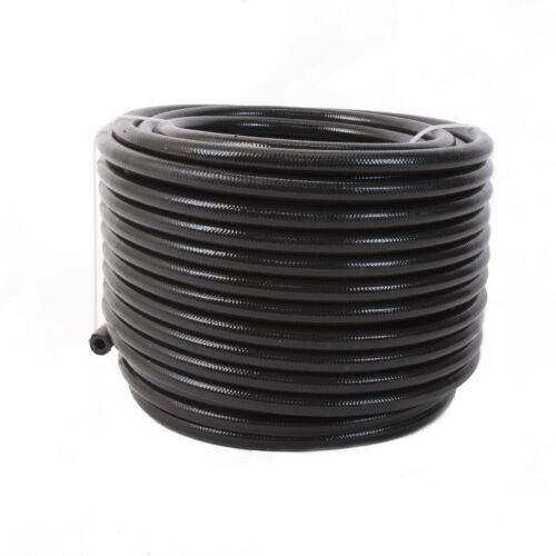 6an PTFE S/S Braided Hose 20ft Black Jacketed