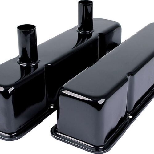 Valve Covers SBC Steel Black w/Tubes