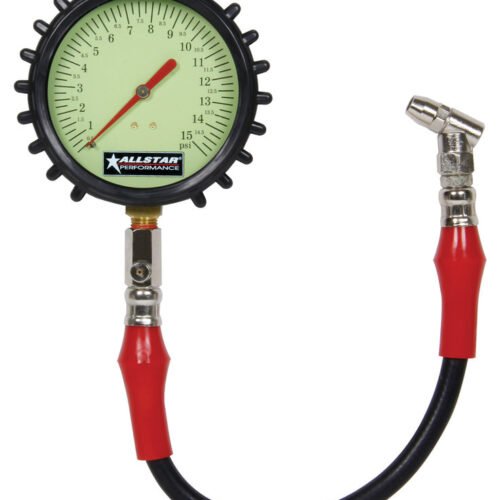 Tire Pressure Gauge 0-15 PSI 4in Glow