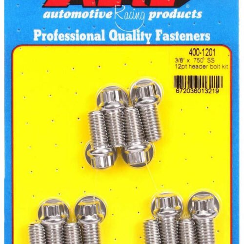 S/S Header Bolt Kit – 3/8 x .750 UHL (12)