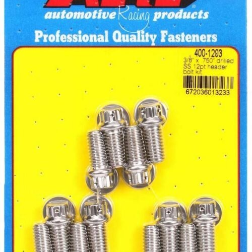 S/S Header Bolt Kit – 3/8 x .750 UHL (12)