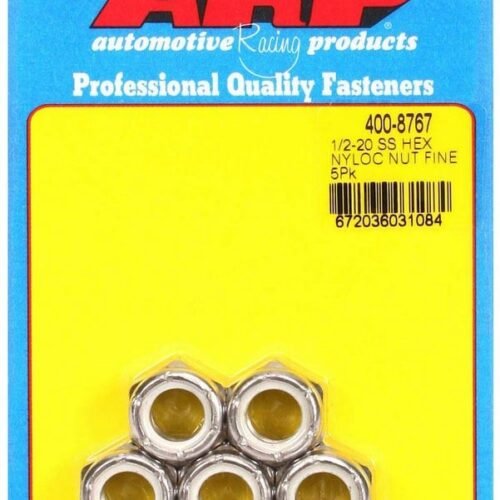 S/S 6pt. Fine Nyloc Nuts – 1/2-20 (5)