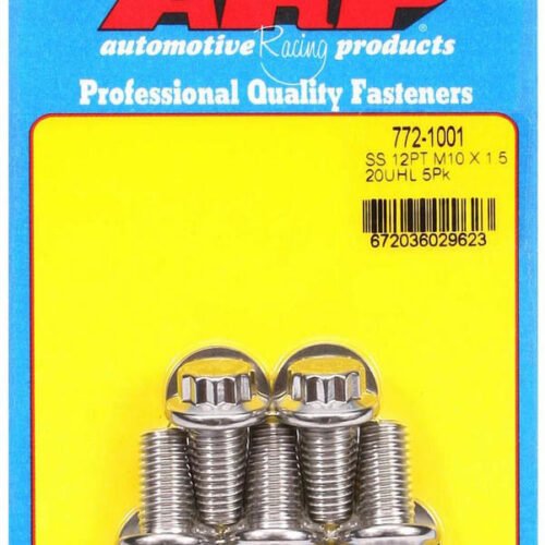 10mm x 1.50 x 20 12pt SS Bolt Kit 5pk