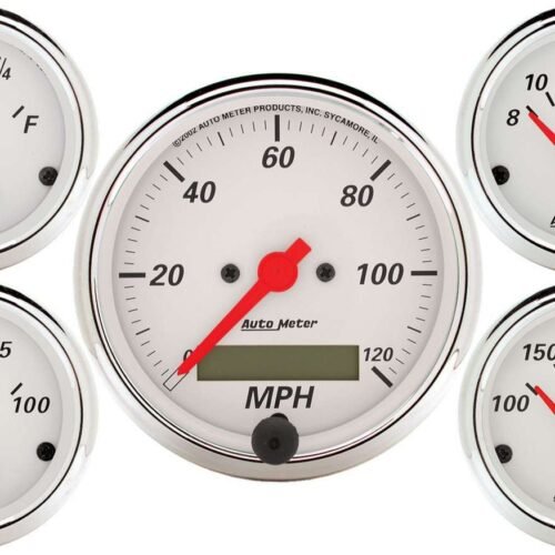 Arctic White Gauge Kit W/Red Pointer