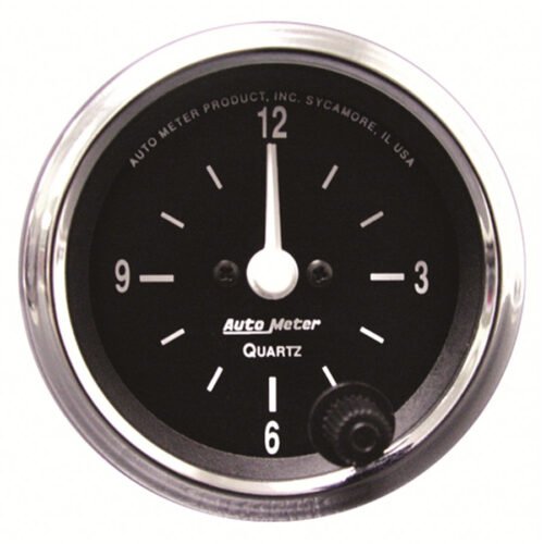 2-1/16 12-Volt Electric Clock – Black