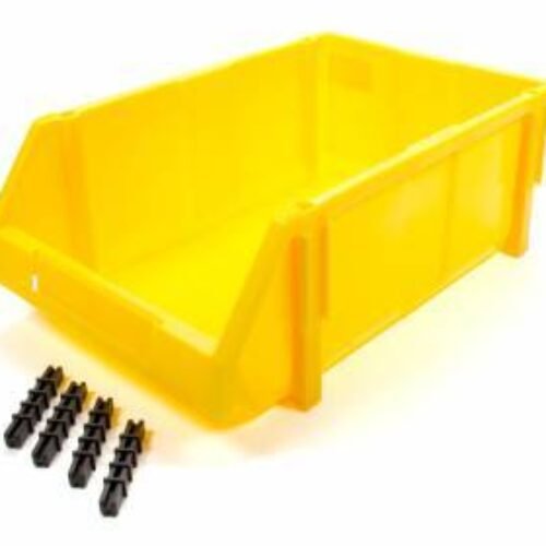 Plastic Storage Bin Small Yellow 7x5x3