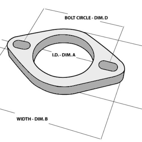 2-bolt Stainless Steel F lange (2.75in I.D.) Each