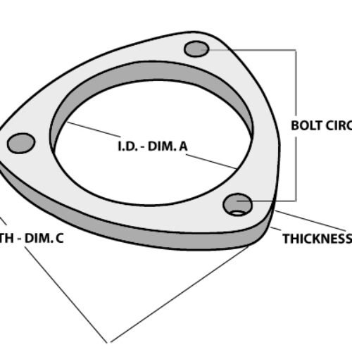 3-Bolt Stainless Steel Flanges 2.5In I.D.