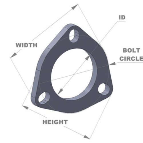 3-Bolt Stainless Steel Exhaust Flange 3in.