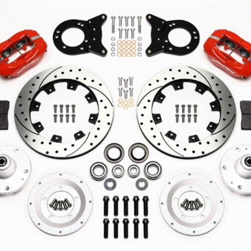 Front Disc Brake Kit Red HD 65-69 Mustang