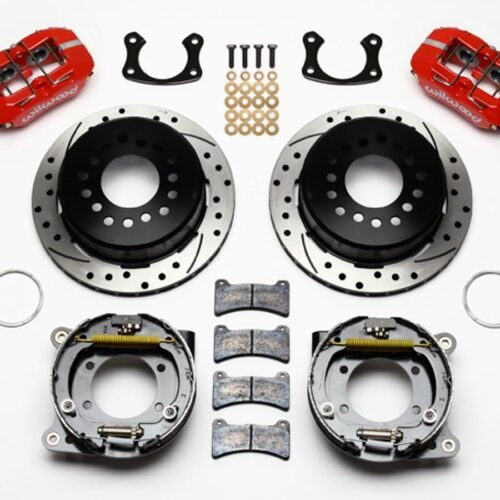 Rear Disc Brake Kit Big Ford Red Caliper Drilled