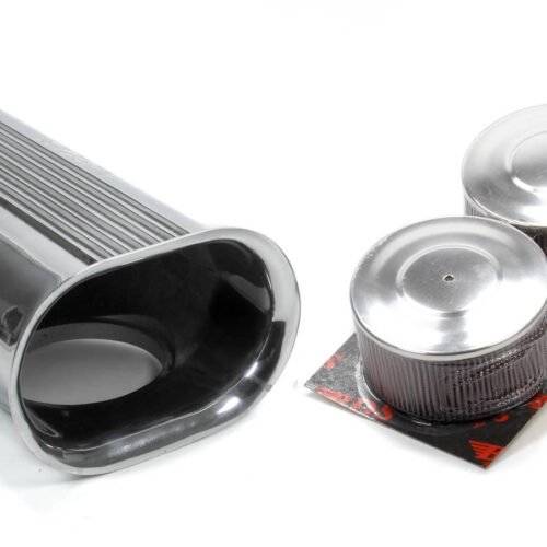 Polished Aluminum Dual Carb Scoop w/Air Filters