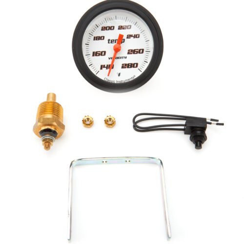 Velocity White Temperatu re Gauge 2-5/8 Full Swee