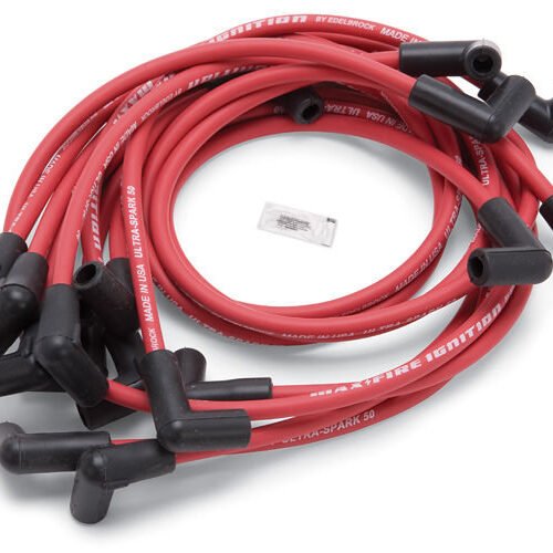 Max Fire Plug Wire Set SBC w/HEI 90 Degree Red