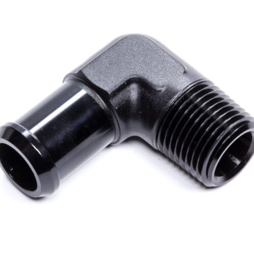 Hose End  90-deg 1/2npt to 3/4 Barb  Black