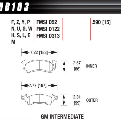 Brake Pad GM D-52 Blue Pad