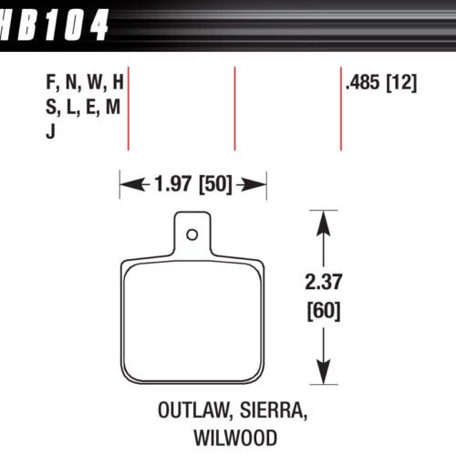 Brake Pad Set-Race DR97 Wilwood Dynalite Single