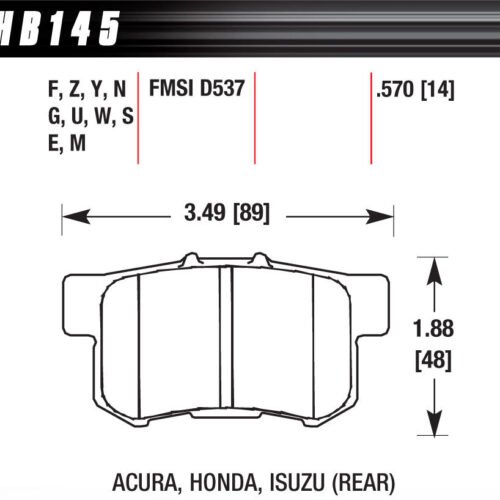 Street Brake Pads Rear Honda HP Plus