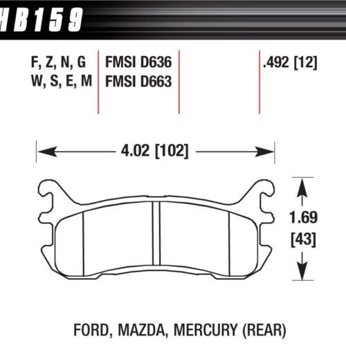 Street Brake Pads Rear Miata Blue