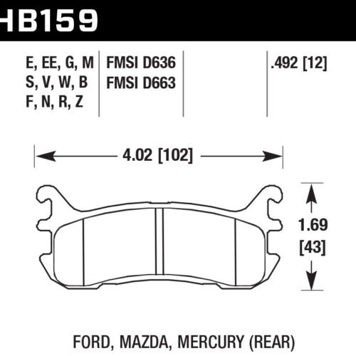 Street Brake Pads Rear Miata DTC 30