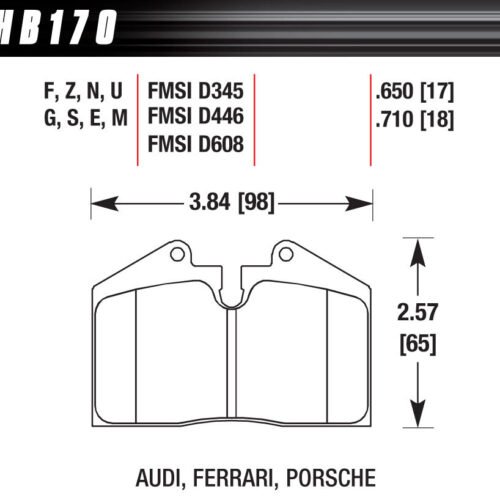 BRAKE PAD MASERATI PORSCHE FERRARI FR & RR