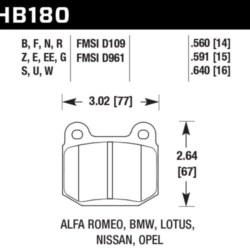 Street Brake Pads Rear WRX HPS 5.0