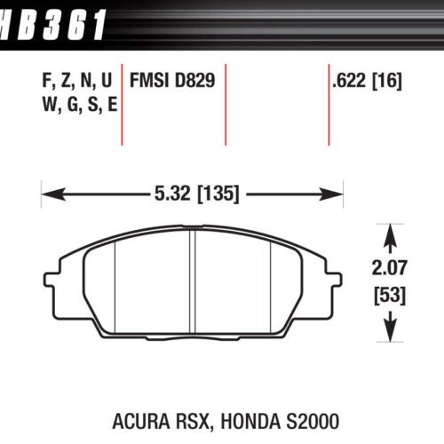 Street Brake Pads Front RSX / S2000 HP Plus