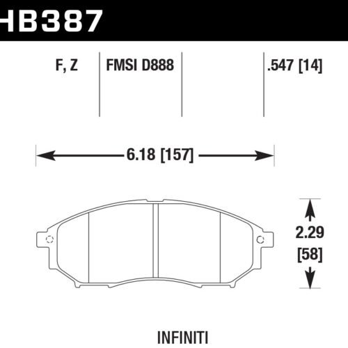 Street Brake Pads Front Infiniti HPS