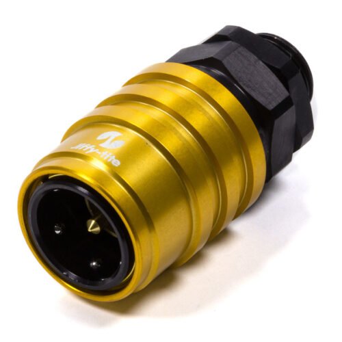 Q/R Male #8 ORB to #8 Socket Valved Gold/Black