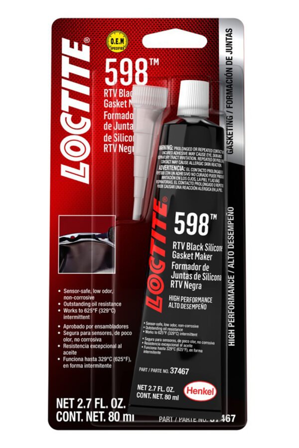 RTV 598 Black Silicone 80ml/2.7oz