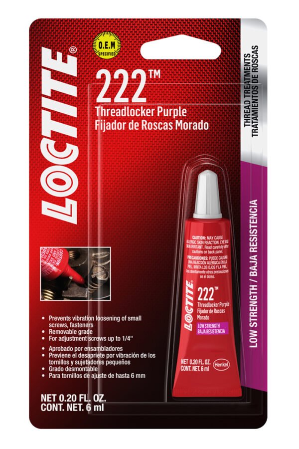 Threadlocker 222 Low Str ength Purple 6ml