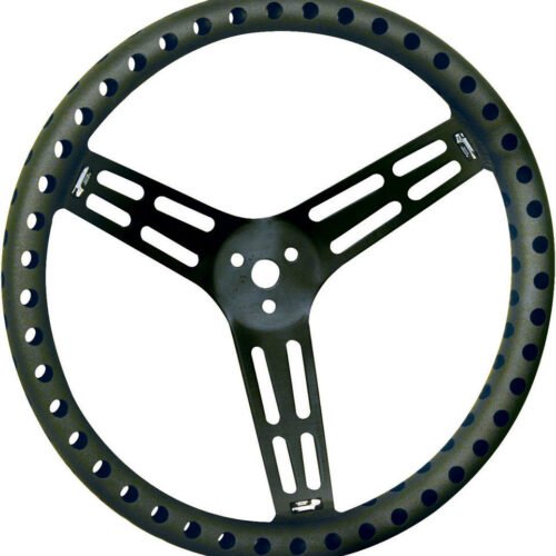 Steering Wheel 15in Dished Drilled Black