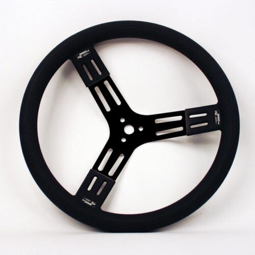 15in. Steering Wheel Black Steel Smooth Grip