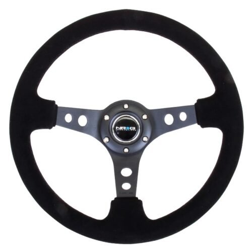 Steering Wheel 350mm 3in Dish Black Suede