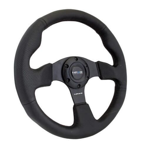 Steering Wheel 320mm Flt Bottom Black Leather