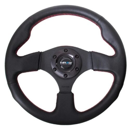 Steering Wheel 320mm Flt Bottom Black Leather