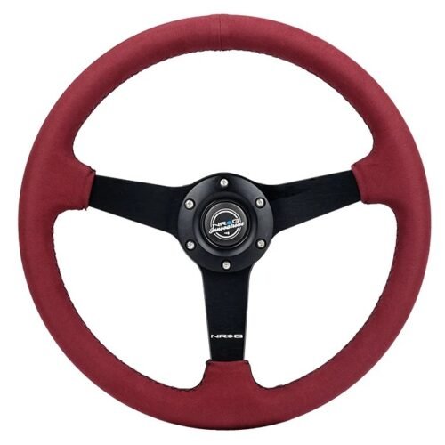 Steering Wheel 350mm 1.5 in Dish Burgundy Alcanta