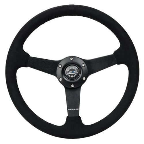 Steering Wheel 350mm 1.5 in Dish Black Alcantara