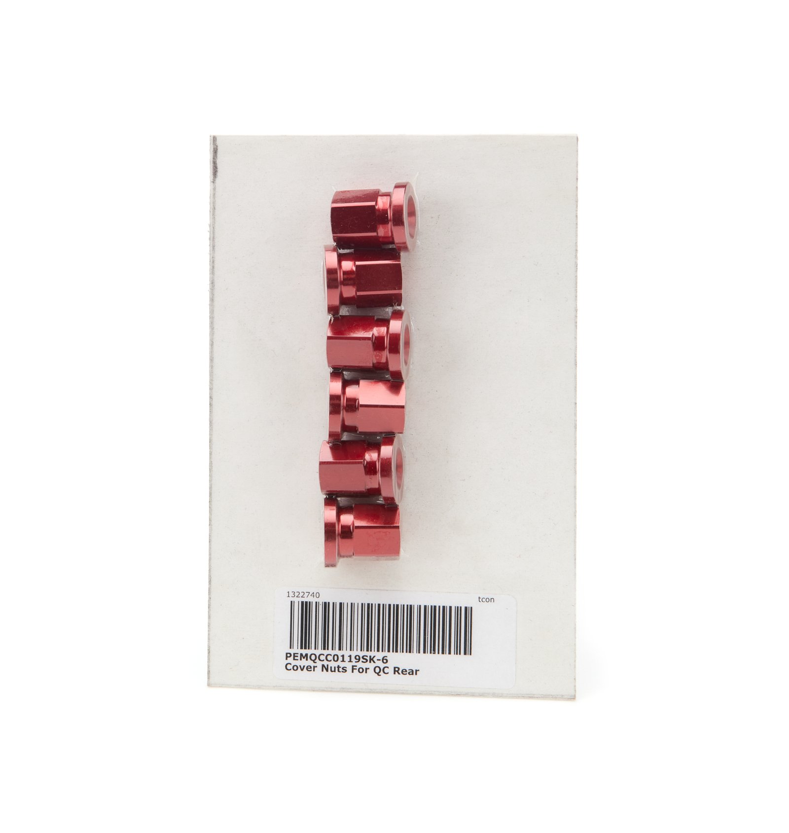 Cover Nuts For QC Rear Short Red 6 Pack