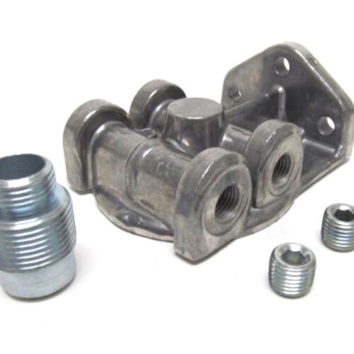 Oil Filter Mount  1in-14 Ports: 1/4in NPT  L/R