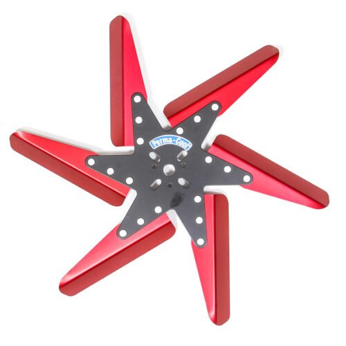 Flex Fan Aluminum 18in Black Center/Red Blades