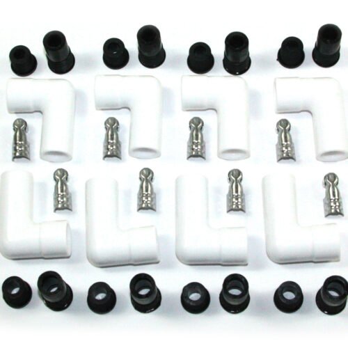 Ceramic Spark Plug Boot Kit 90-Deg 8pk White