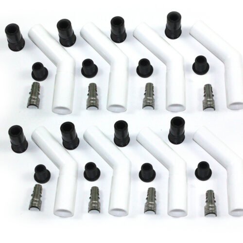 Ceramic Spark Plug Boot Kit 45-Deg 8pk White