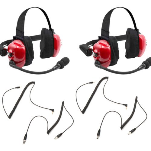 Headset Track Talk Red Linkable Intercom 2 Pack