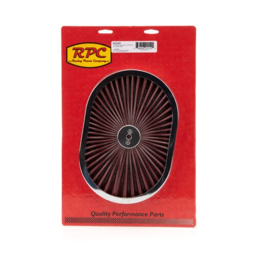 12in Super Flow Oval Air Cleaner Red Mesh