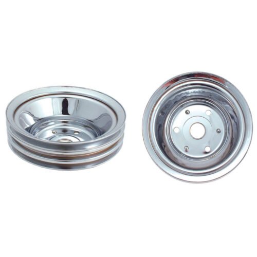 SBC LWP Lower Pulley Triple Groove Chrome