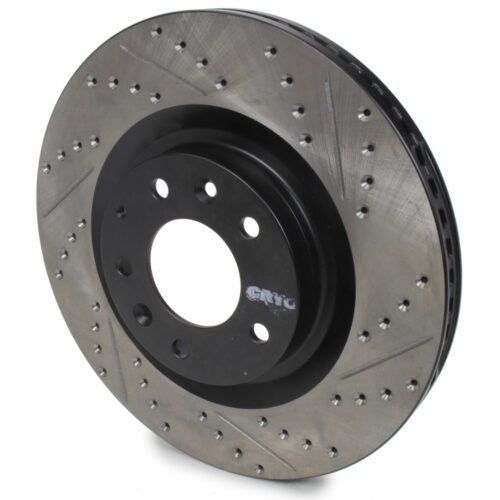 Sport Cryo Drilled/Slott ed Brake Rotor; Front Le