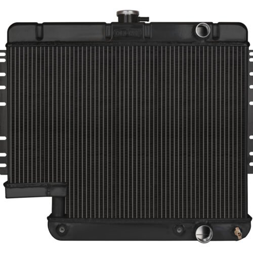 61-65 Impala Radiator w/500 Steering Box Black