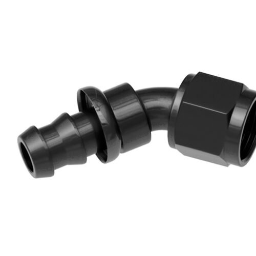 6AN Push Lock Hose End Black 45-Deg