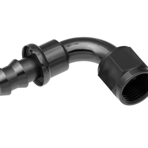 4AN Push Lock Hose End s- Black 90